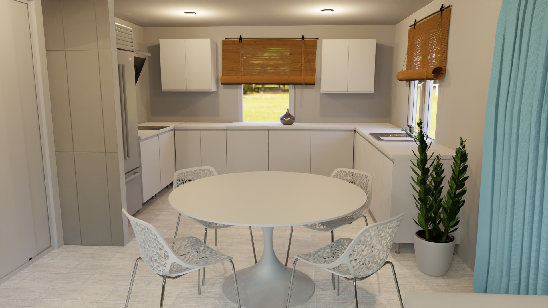 Dining area in 750 SF ADU