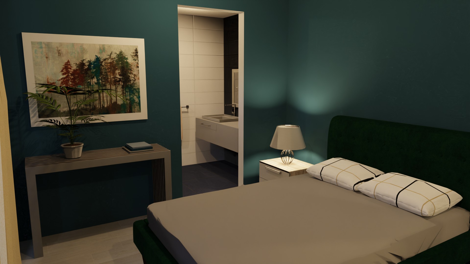 Bedroom in 895 SF ADU
