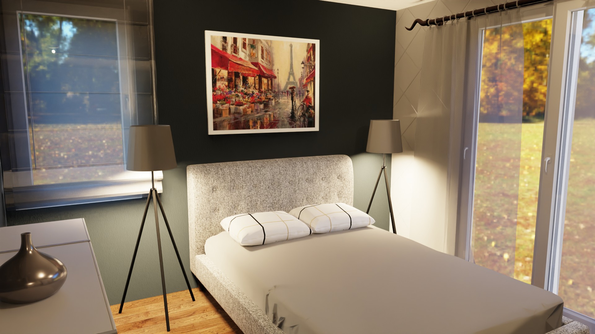 Bedroom in 898 SF ADU