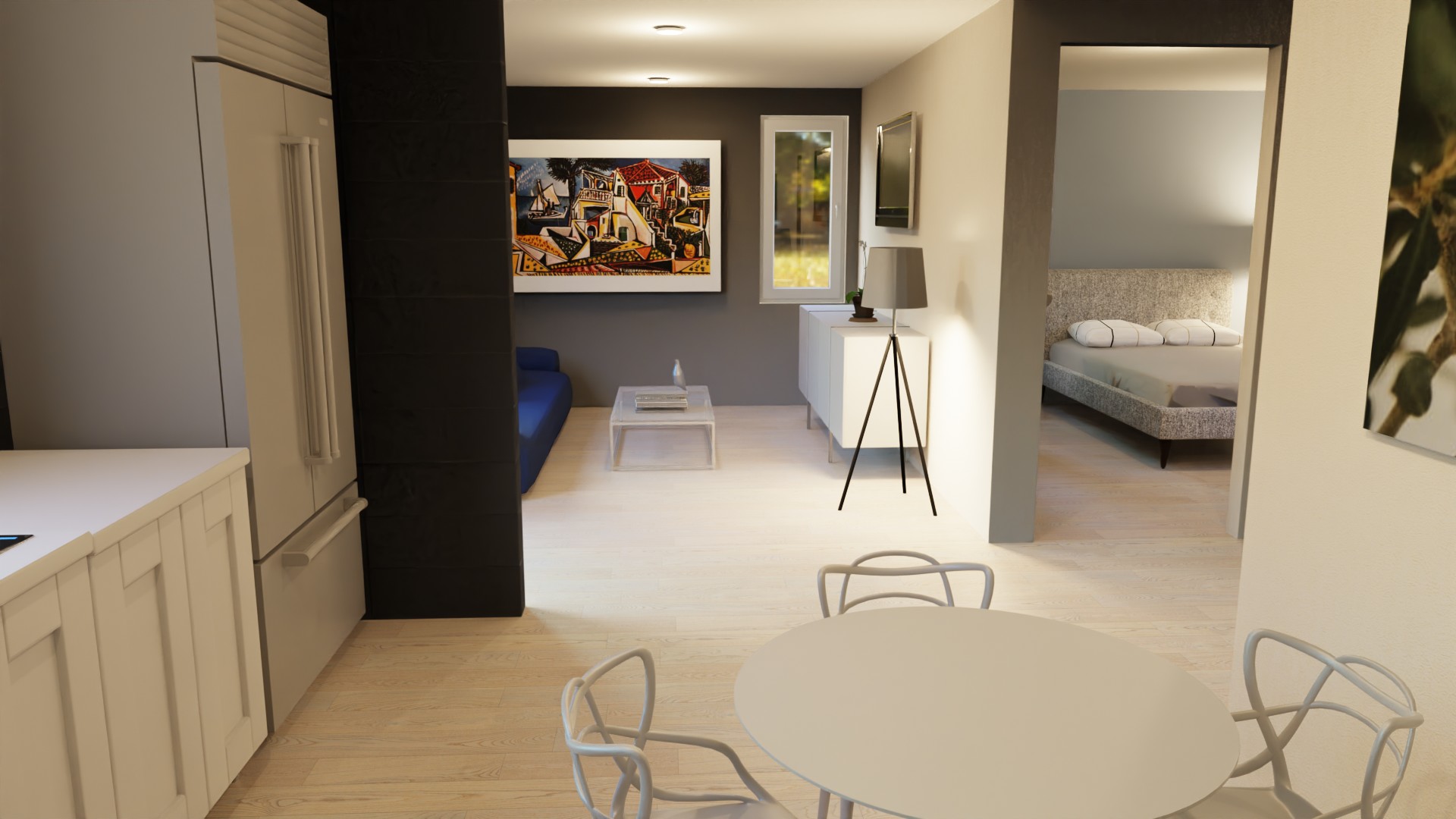 Living space in 616 SF ADU